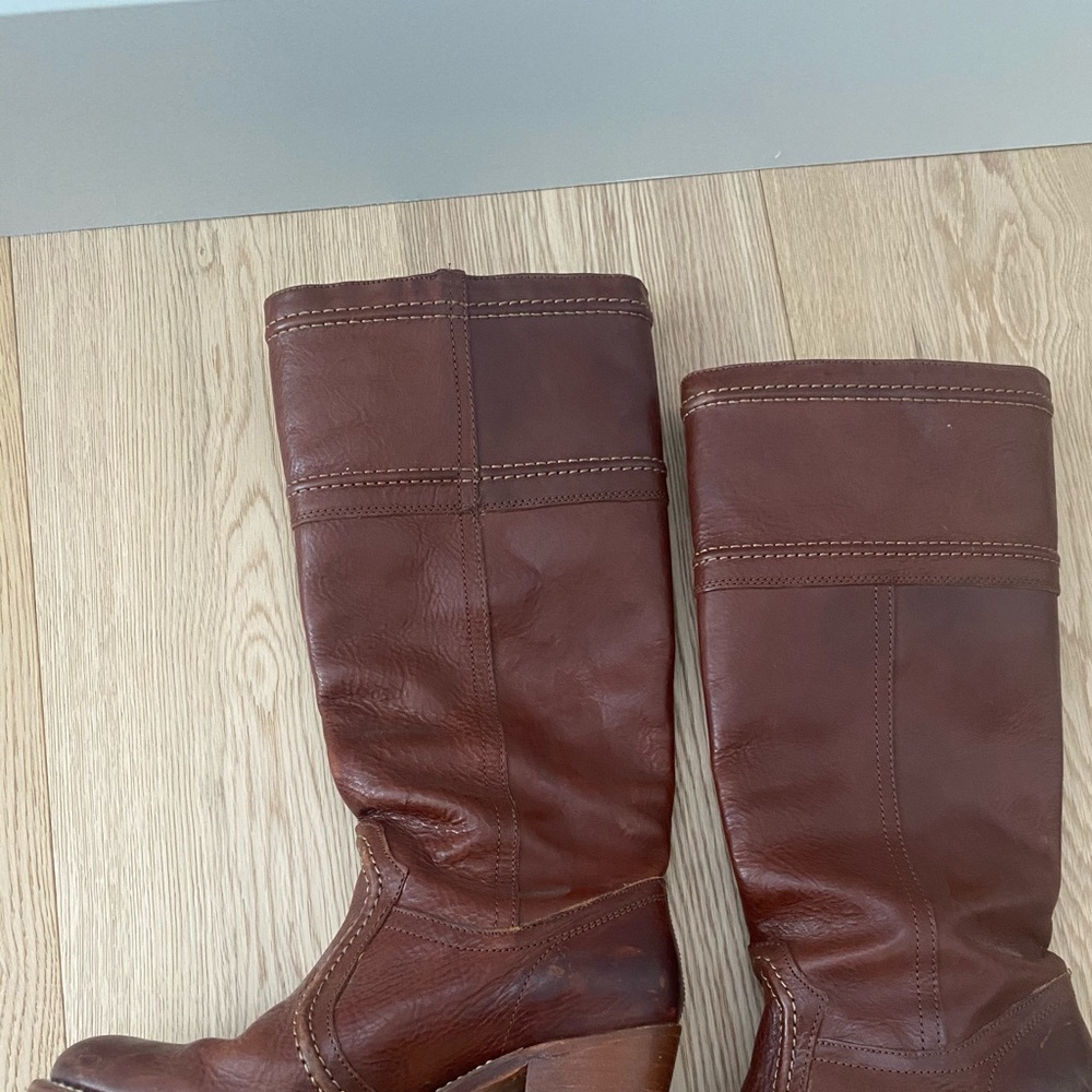 FRYE camel leather boots